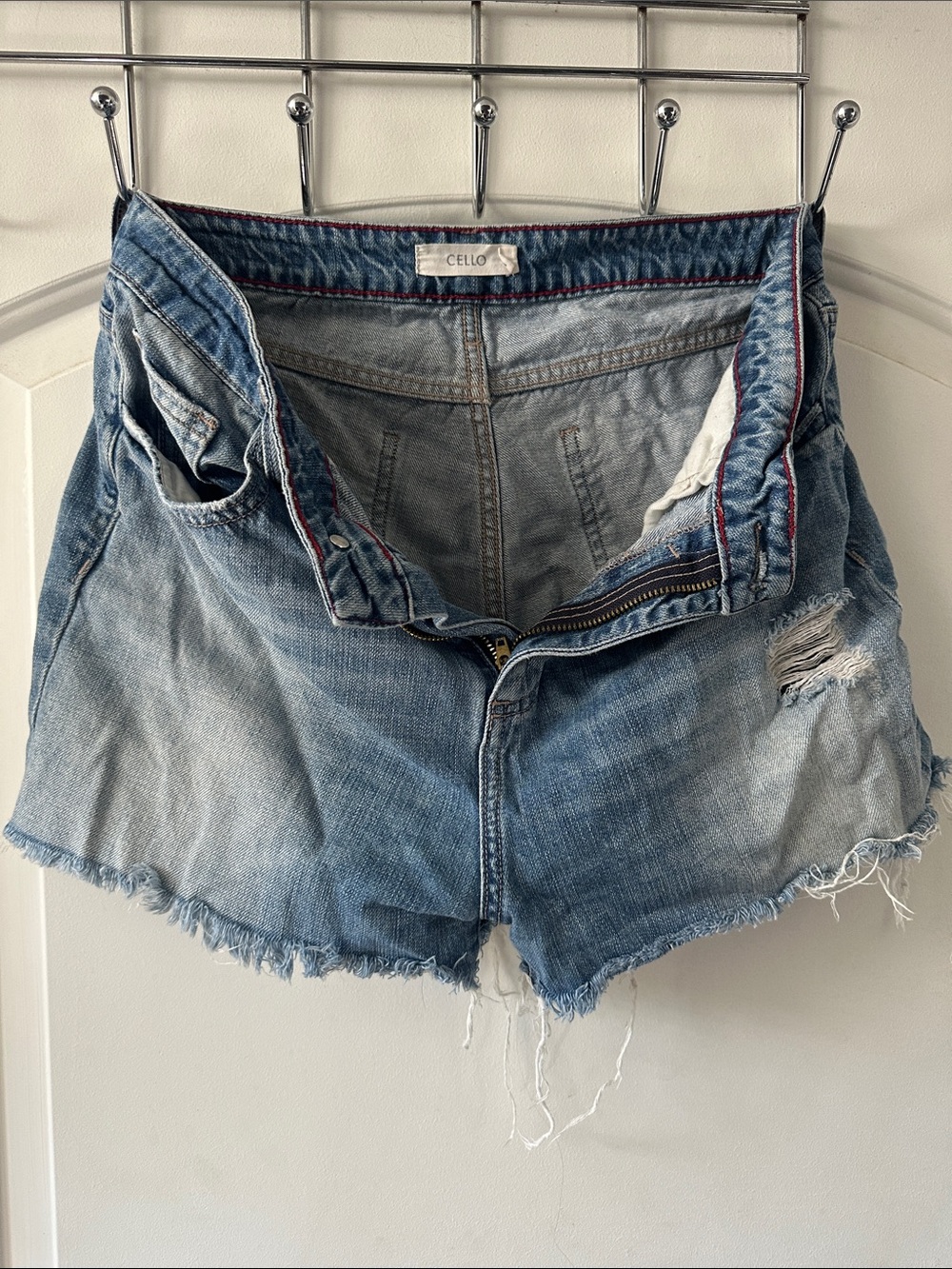 CELLO Light Blue Distressed Denim Shorts
